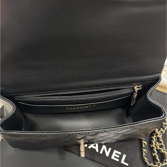 Authentic Chanel Mini Top Handle Fap Bag 24P Black - Picture 13 of 13